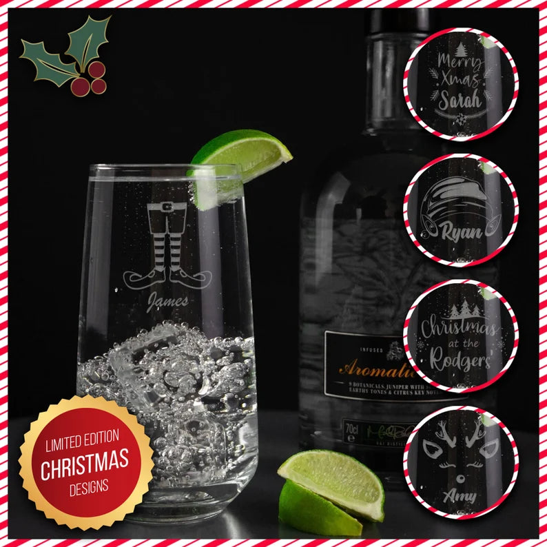 Festive Cheer in a Glass: Limited Edition Personalised Hi-Ball Glasses
