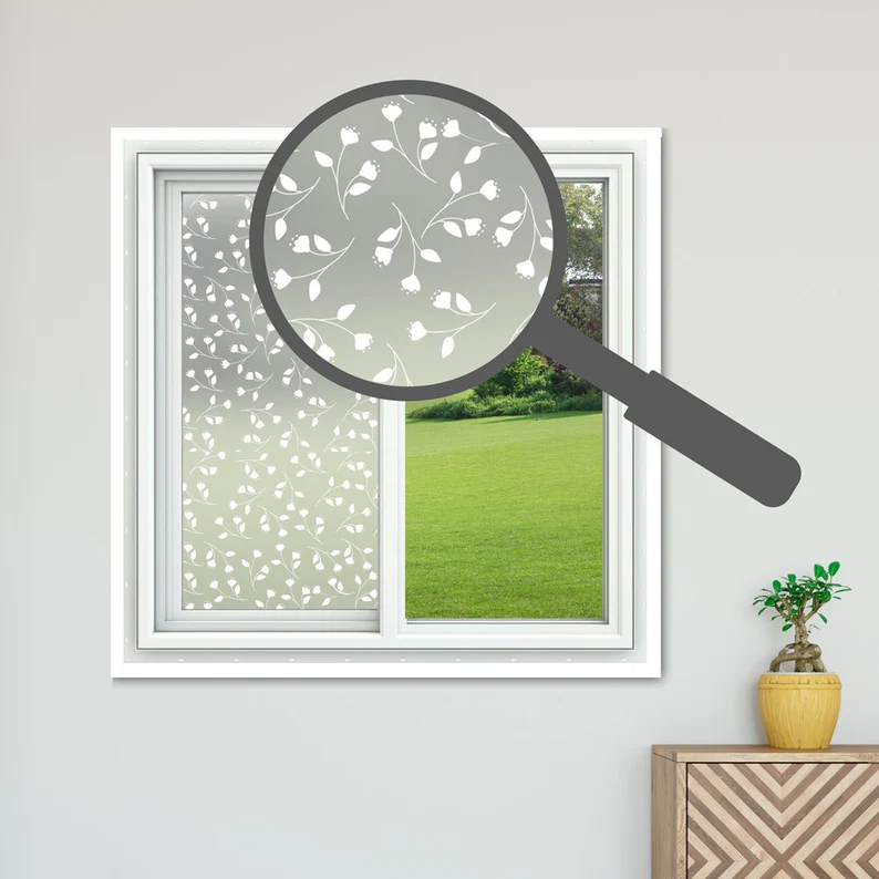 Privacy Frosted Window Film Floral A