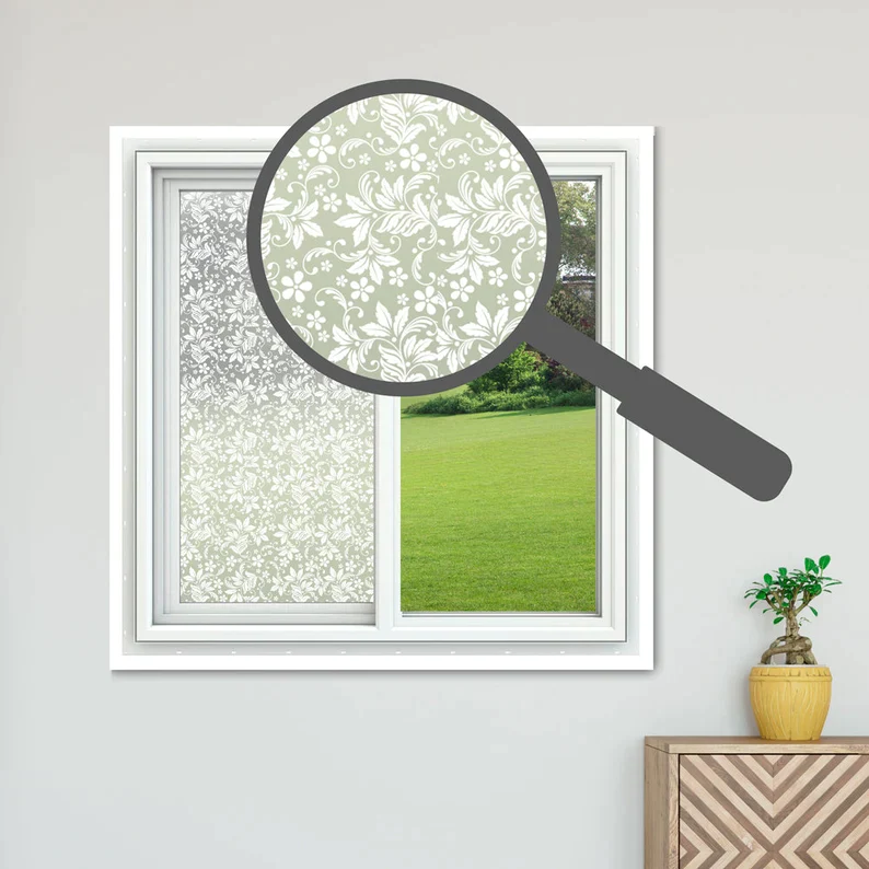 Privacy Frosted Window Film Floral E