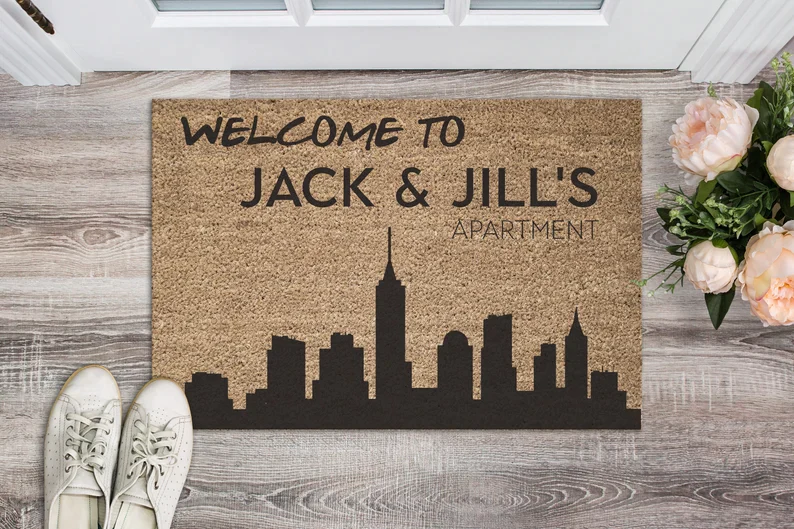 Jack & Jill's Apartment - Urban Cityscape Personalised Coir Doormat