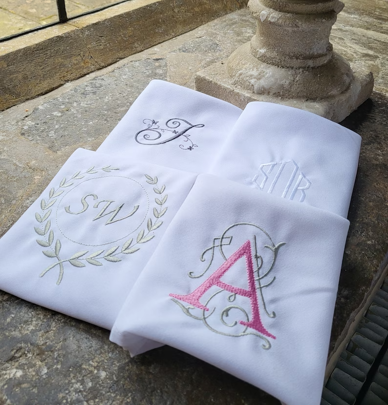 Elegant Occasions: Personalised Embroidered Linen Napkins