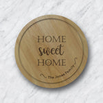 Extra Large Personalised Round Chopping Board - Engraved Bespoke Wooden Chopping Board Gift 300mm
