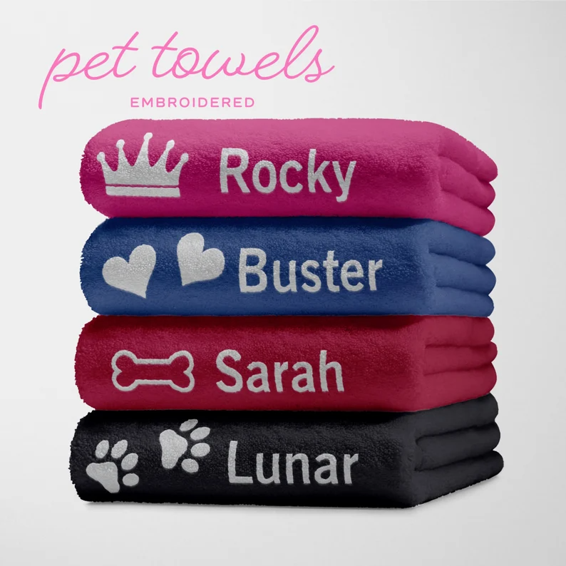Snuggle in Style: Custom Embroidered Pet Towels