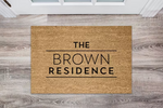 Personalised Coir Doormat - The Brown Residence