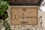 The Williams Family - Elegant Personalised Coir Doormat