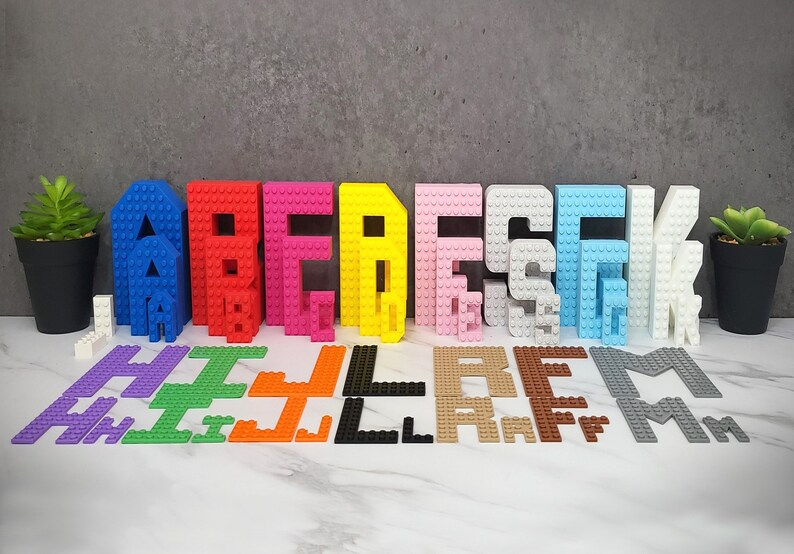 Custom Lego Compatible letters, Building Blocks Bricks Style