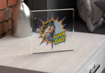 Personalised Super Dad Acrylic Photo Block - Custom Father's Gift, Clear Glass Print, UK Made, Unique Present for Dad, Father's Day Birthday
