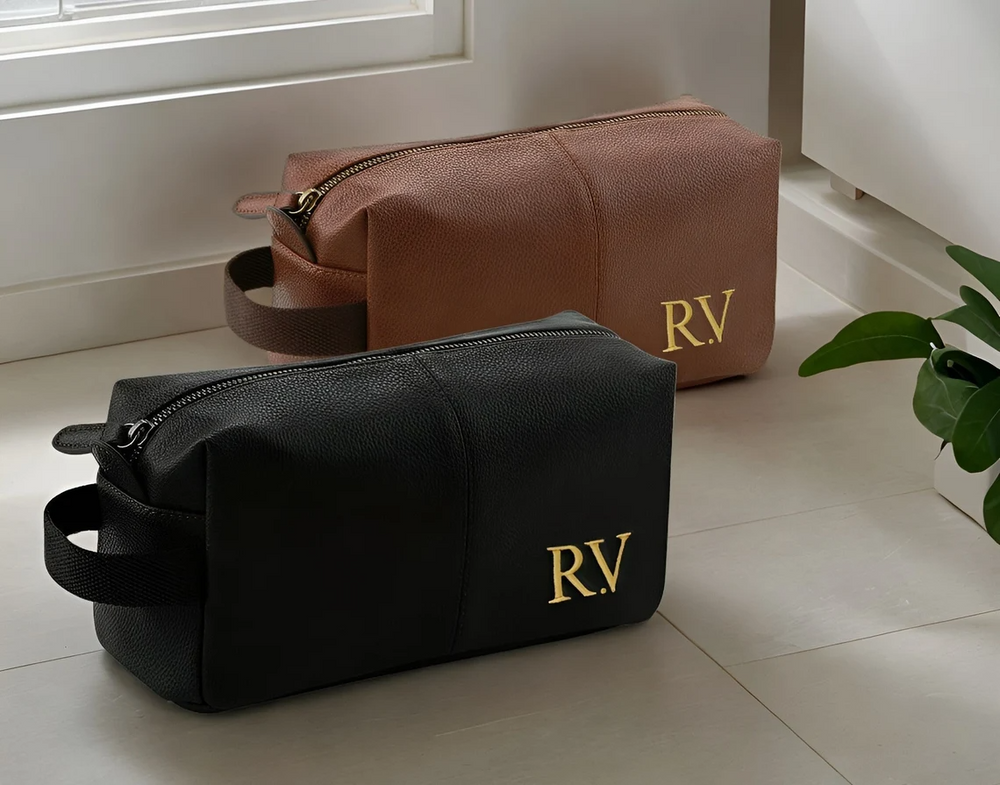 Travel in Elegance: Personalised Embroidered Wash Bag
