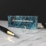 Personalised Acrylic Desk Name Plate, Custom Print on Clear Acrylic Glass Block, Desk Nameplate Desk Sign / Plaque