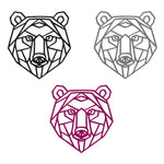 Geometric Bear Head Animal Wall Art, Contemporary Wall Art Polygon Animal Outline, Gloss Acrylic, Precision Laser Cut