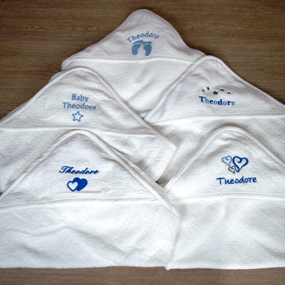 Little Gent's Luxury: Personalised White Egyptian Cotton Baby Towel
