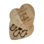 Personalised Cheese Board & Cheese Knife Set, Bespoke Wooden Heart Cheese Plater ‘Names' Custom Name Gift