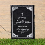 Beautiful Large Slate Memorial Plaque for Loved Ones Personalised Grave Marker Plaque (Style 1)