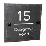 15cm x 15cm Rustic Natural Slate House Gate Sign Plaque Door Number Personalised Name Plate