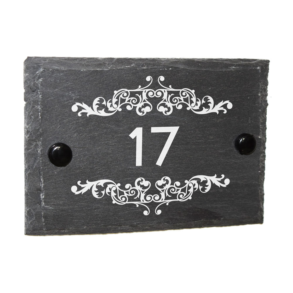 15cm x 10cm Rustic Natural Slate House Gate Sign Plaque Door Number Personalised Name Plate