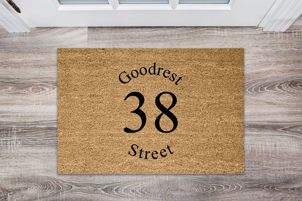 Addressed in Style Personalised Coir Doormat - 'Goodcrest 38 Street'
