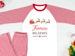 Personalised matching family Christmas pyjamas - Initial with antlers