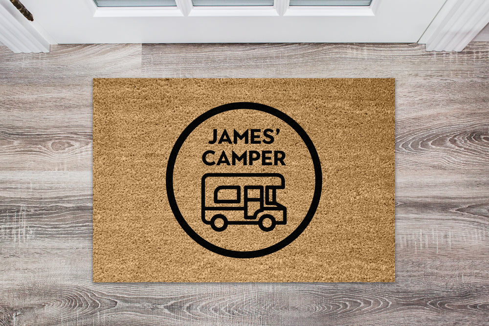 Personalised "Camper" Coir Door Mat - Adventures Await! 🚐