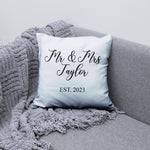 Personalised Mr and Mrs Cushion – Perfect Wedding or Newlywed Gift