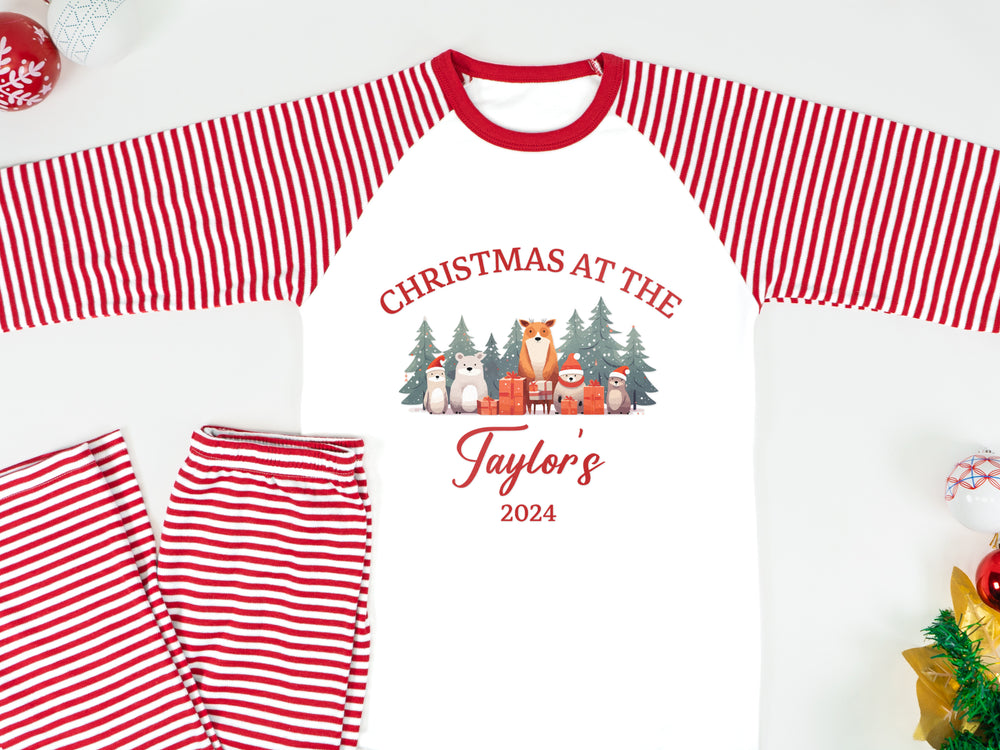 Personalised matching family Christmas pyjamas - Cute Animals