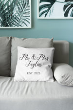 Personalised Mr and Mrs Cushion – Perfect Wedding or Newlywed Gift