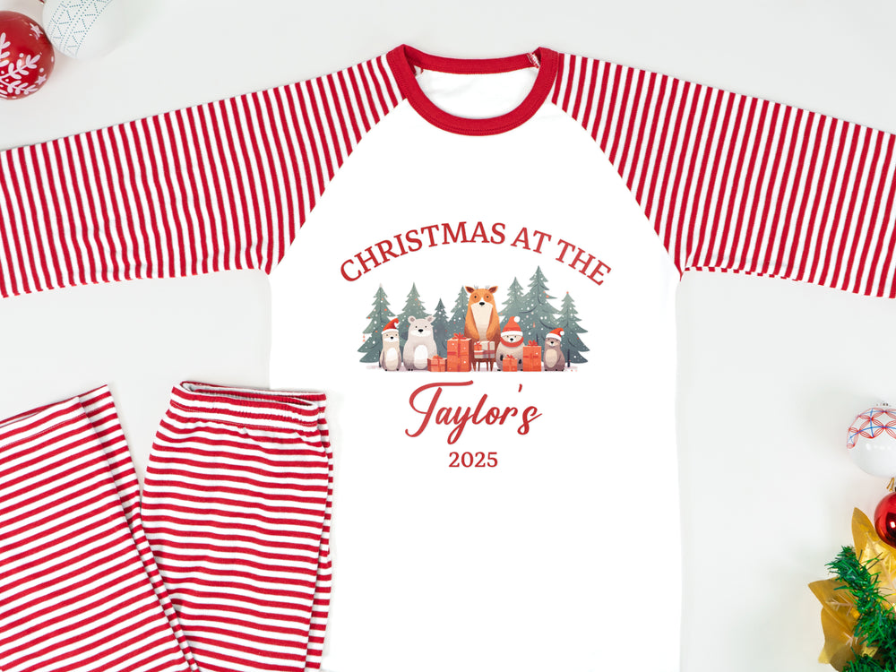 Personalised matching family Christmas pyjamas - Cute Animals