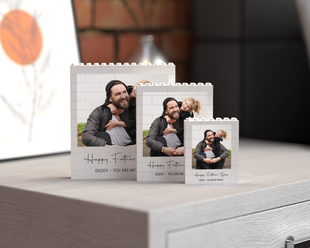 Personalised Father’s Day LEGO® Compatible Photo Block – Custom Daddy & Me Gift