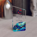 Angled Top Award Trophy – Custom Corporate Recognition Gift with Marble Base