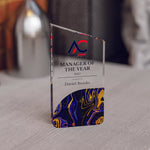 Angled Top Award Trophy – Custom Corporate Recognition Gift with Marble Base