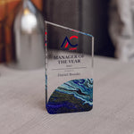 Angled Top Award Trophy – Custom Corporate Recognition Gift with Marble Base
