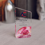 Angled Top Award Trophy – Custom Corporate Recognition Gift with Marble Base