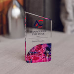 Angled Top Award Trophy – Custom Corporate Recognition Gift with Marble Base