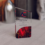 Angled Top Award Trophy – Custom Corporate Recognition Gift with Marble Base