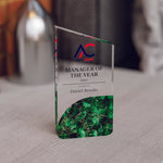 Angled Top Award Trophy – Custom Corporate Recognition Gift with Marble Base