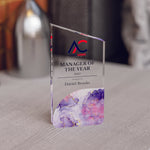 Angled Top Award Trophy – Custom Corporate Recognition Gift with Marble Base