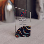 Angled Top Award Trophy – Custom Corporate Recognition Gift with Marble Base