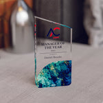 Angled Top Award Trophy – Custom Corporate Recognition Gift with Marble Base