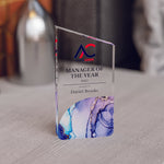 Angled Top Award Trophy – Custom Corporate Recognition Gift with Marble Base