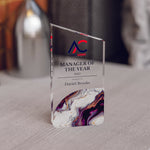 Angled Top Award Trophy – Custom Corporate Recognition Gift with Marble Base
