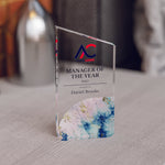 Angled Top Award Trophy – Custom Corporate Recognition Gift with Marble Base
