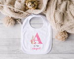 Personalised Pink / Blue Rabbit Initial Babygrow/Sleepsuit
