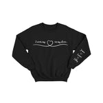 Personalised "I Wear My Heart on My Sleeve" Sweatshirt – Custom Names on Sleeve