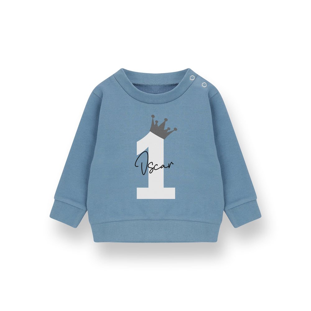 Personalised Kids Birthday Sweatshirt – Custom Name & Age Print