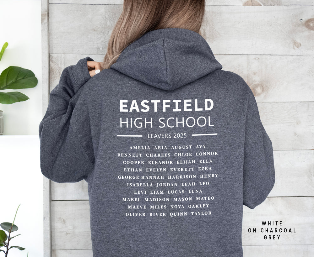 School Leavers Hoodie - Featuring School Name, Leavers 2025 Style C