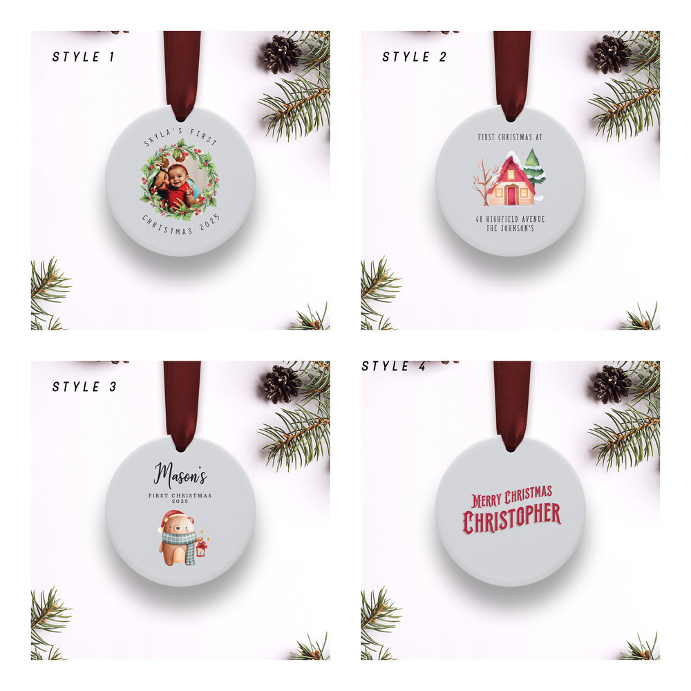 Ceramic Christmas Bauble - Festive Christmas Tree Decoration - Customizable Ornament 🎅🎄