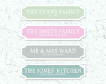 Personalised Coloured Family Name Street Sign