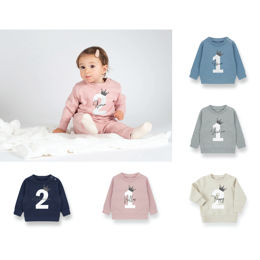 Personalised Birthday Name Age Baby & Toddler Sweater
