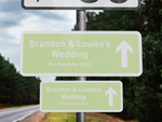 Personalised Rectangle Metal Wedding Sign – Direction Road Arrow Sign Green