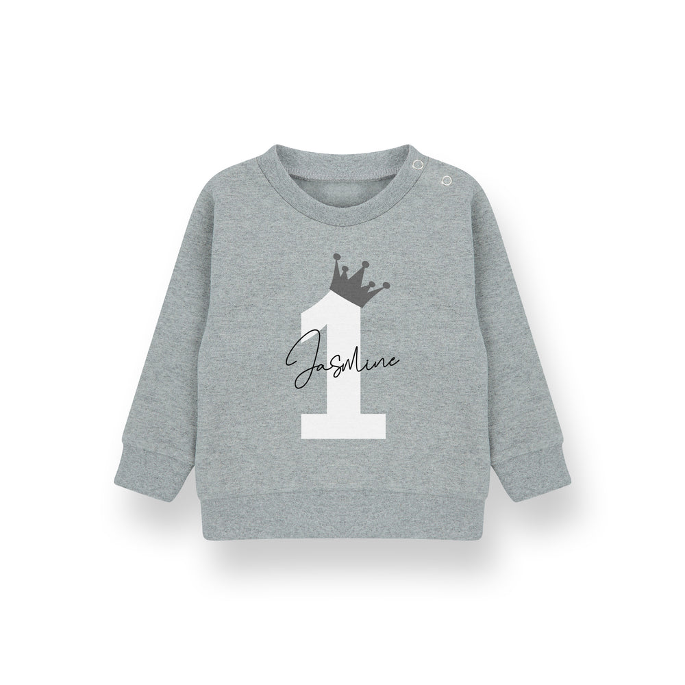 Personalised Kids Birthday Sweatshirt – Custom Name & Age Print