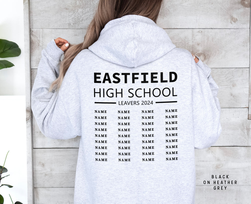 School Leavers Hoodie - Featuring School Name, Leavers 2024 Style C